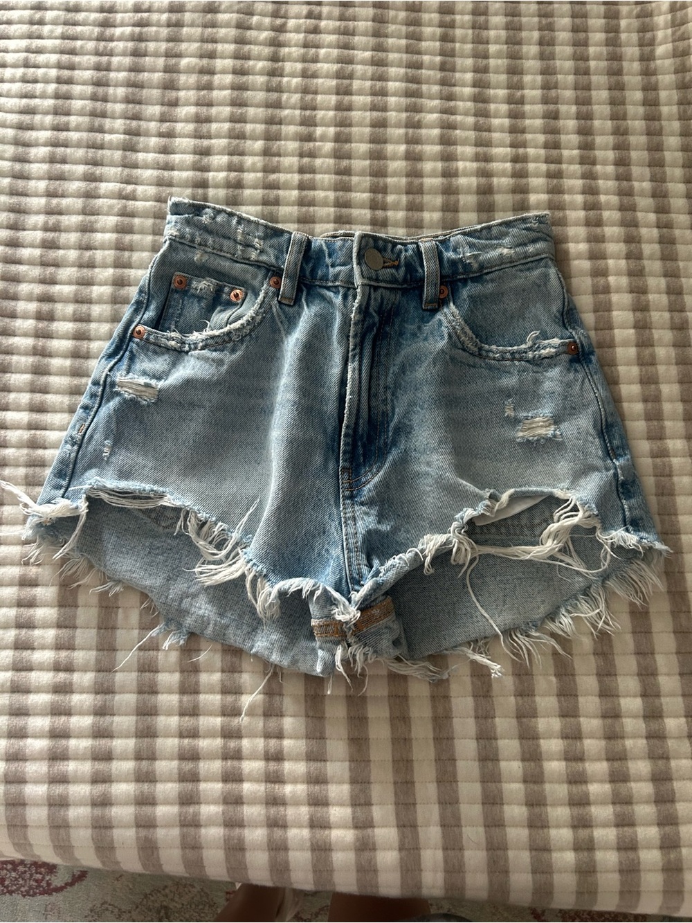 Zara Distressed Denim Shorts